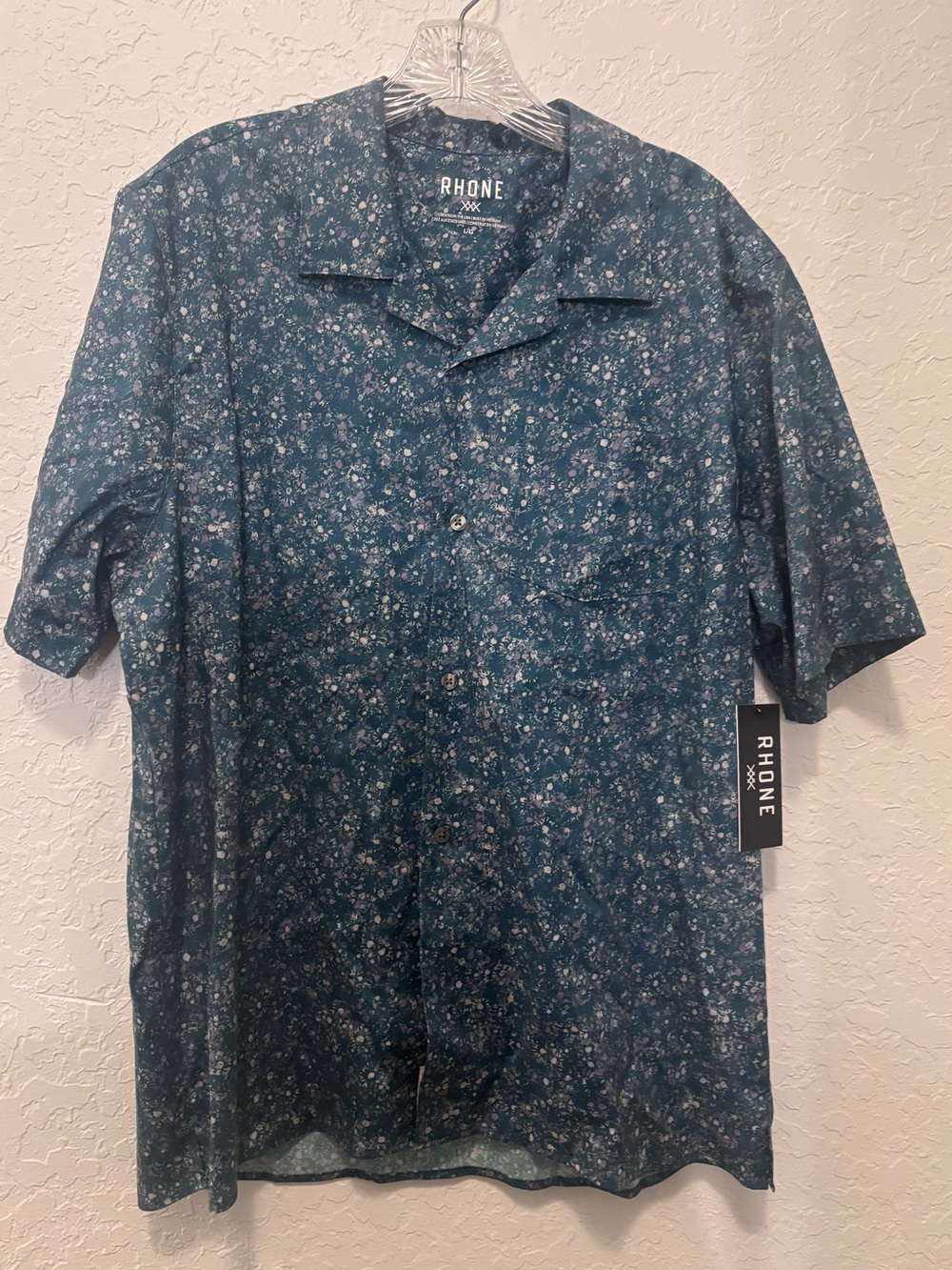 RHONE NWT State of Mind Camp Collar Shirt in Green Sage Floral Resort Summer